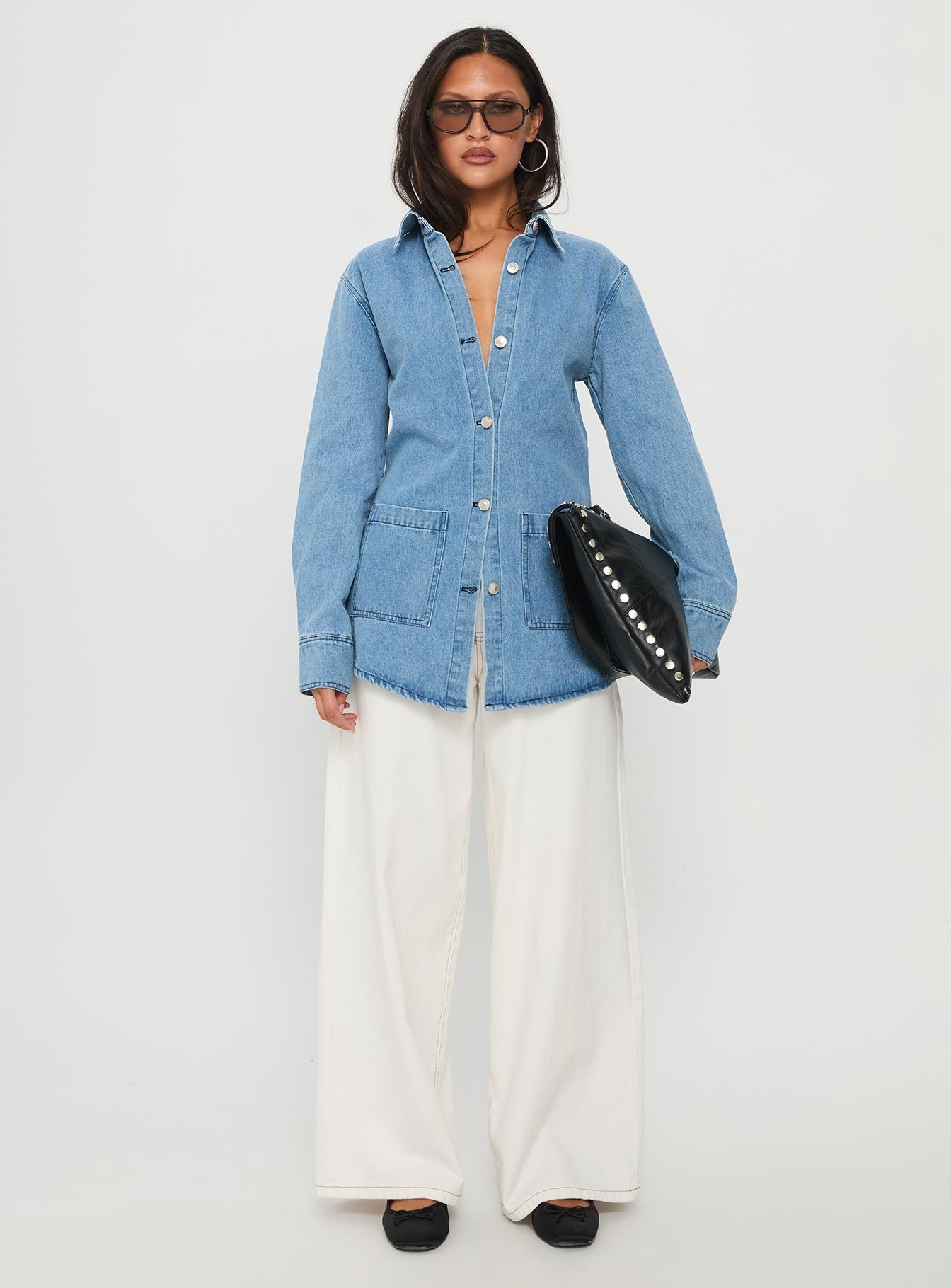 Walk Me Home Longline Jacket Blue Denim