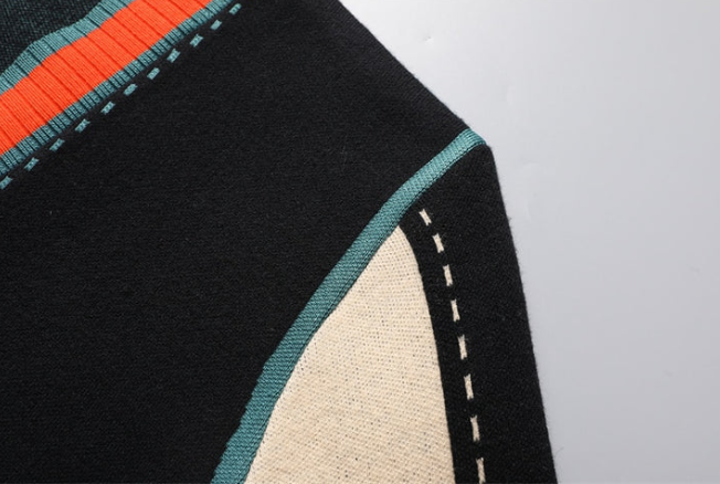 Comic Effect Topstitch Knit Cardigan