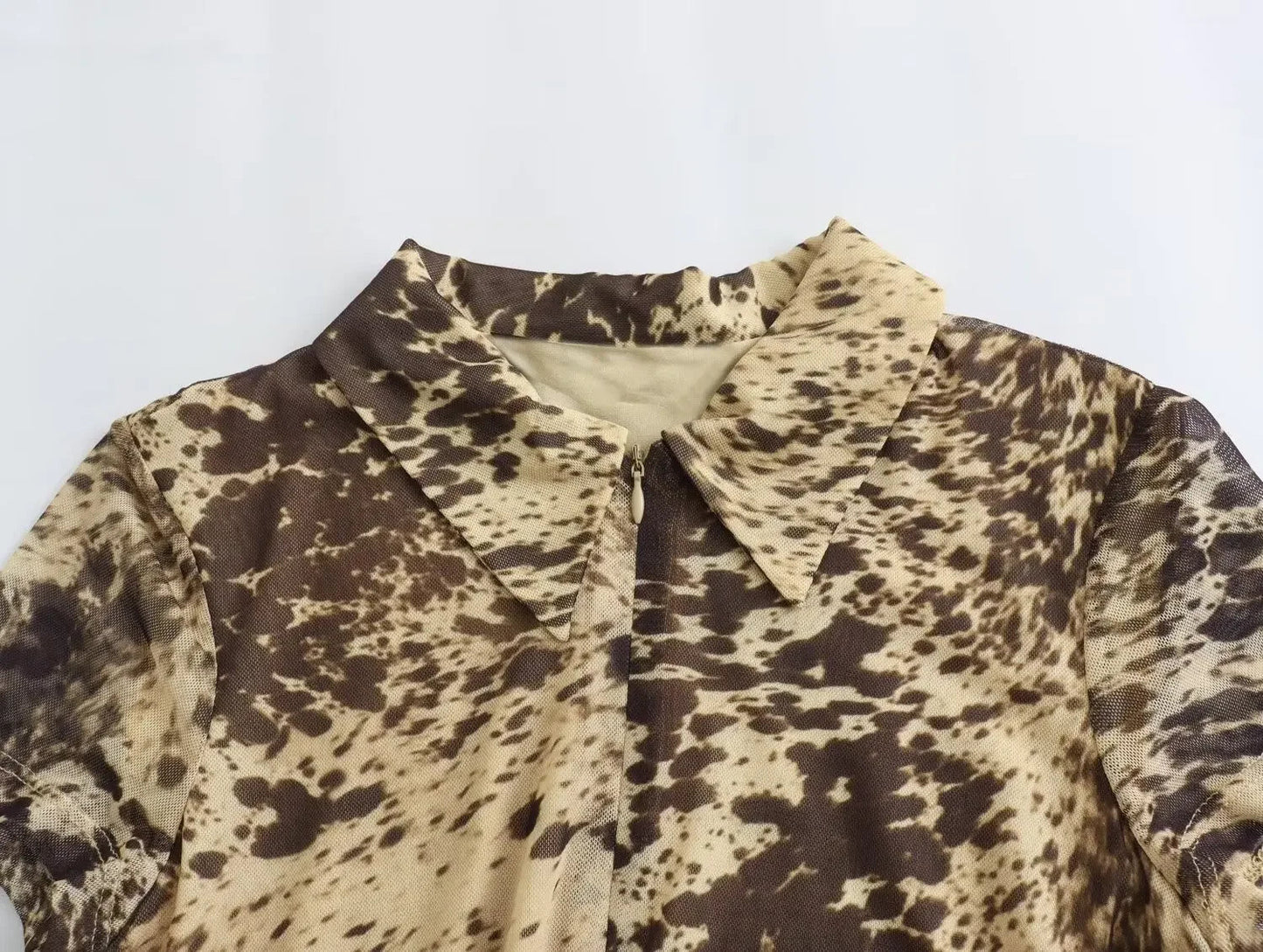 Animal Print Short Sleeves Bodysuit
