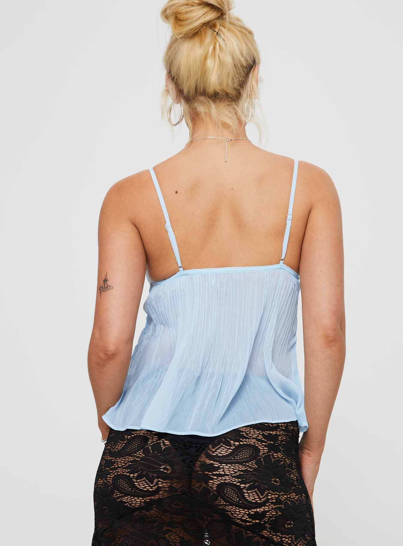 Zami Pleat Top Blue
