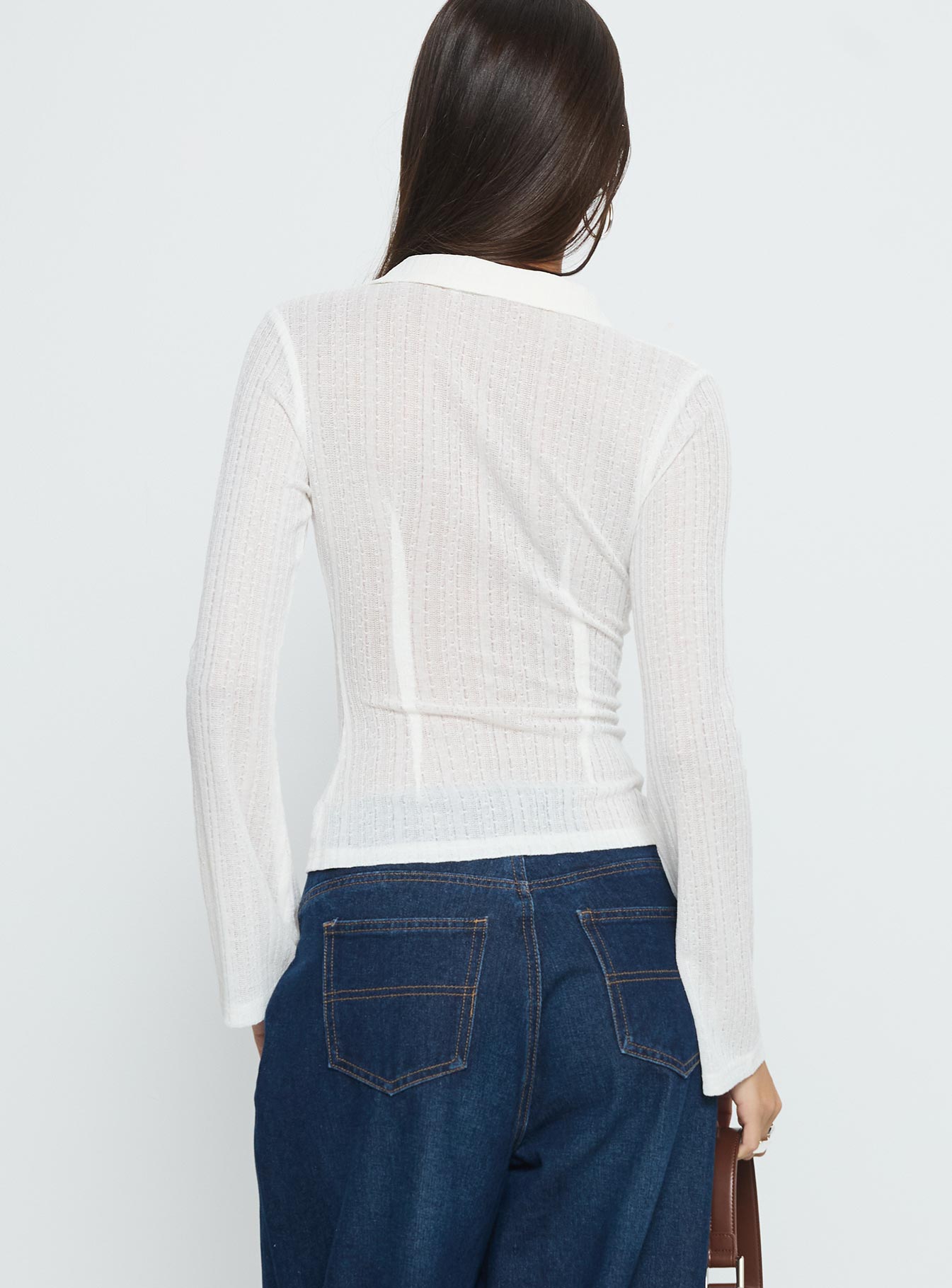When You Sleep Long Sleeve Top White