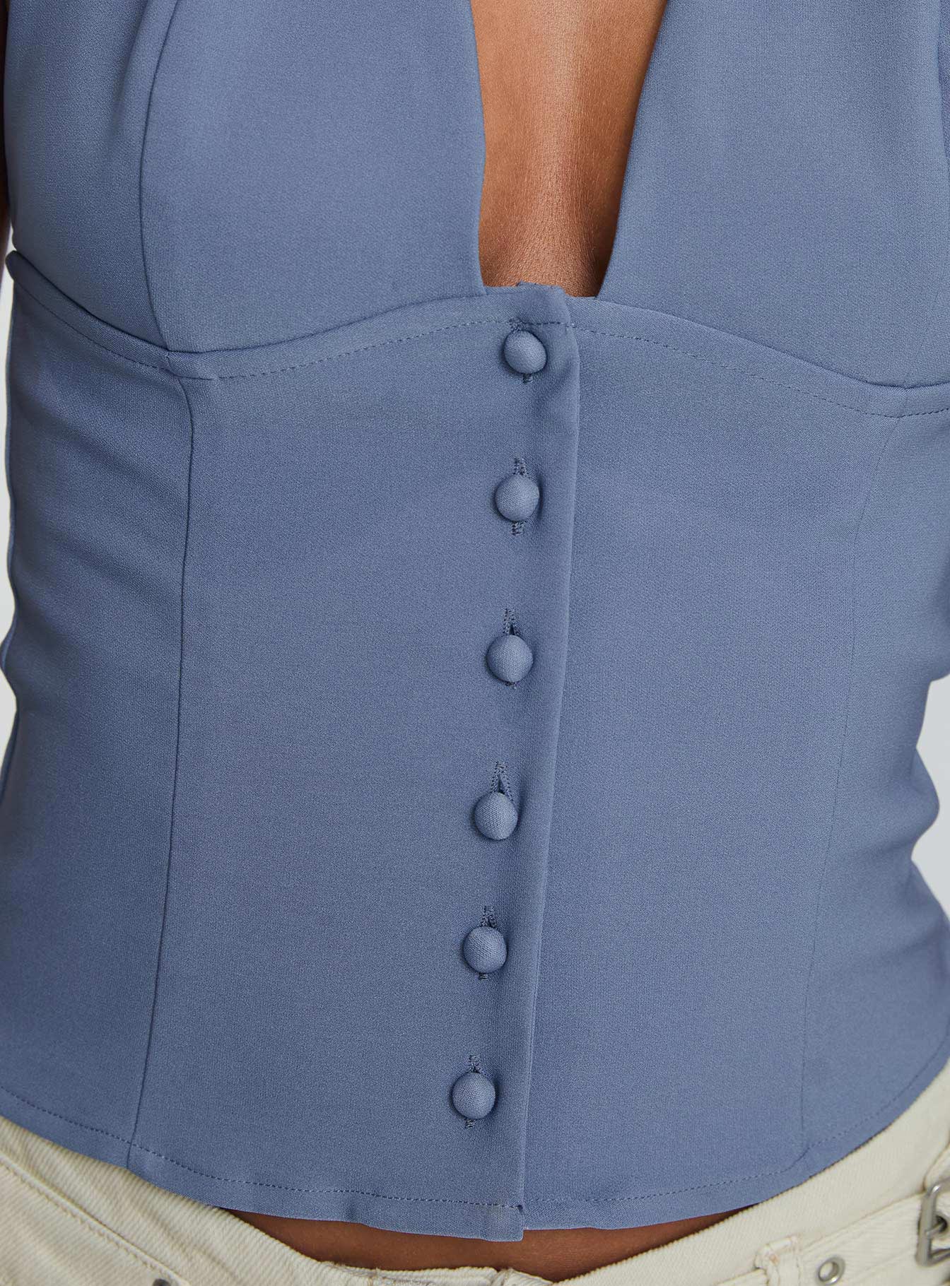 Serefina Halter Top Blue Slate