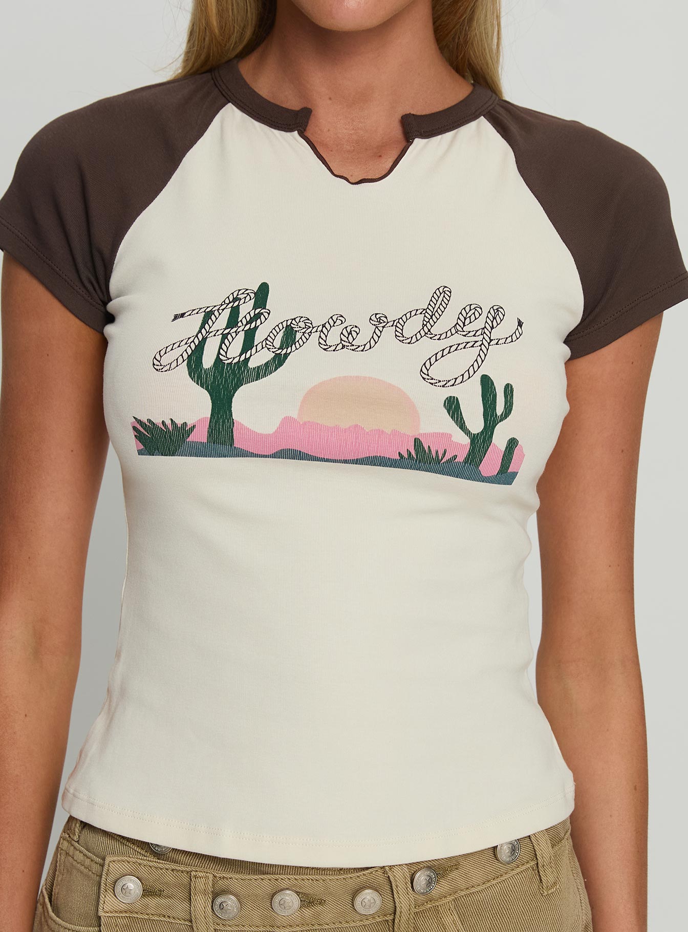 Howdy Cowgirl Graphic Top Cream