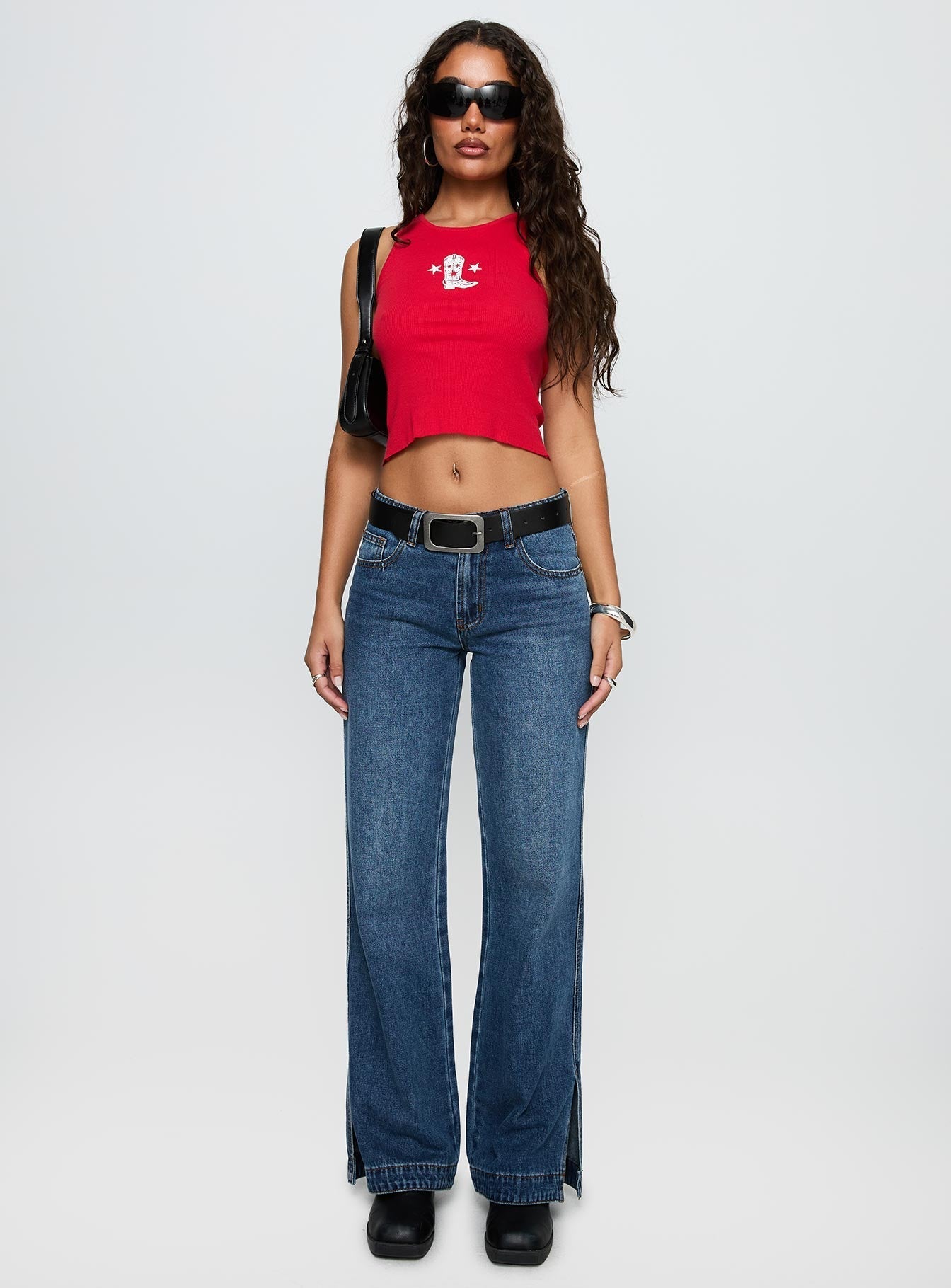 Boot Scootin Graphic Tank Top Red