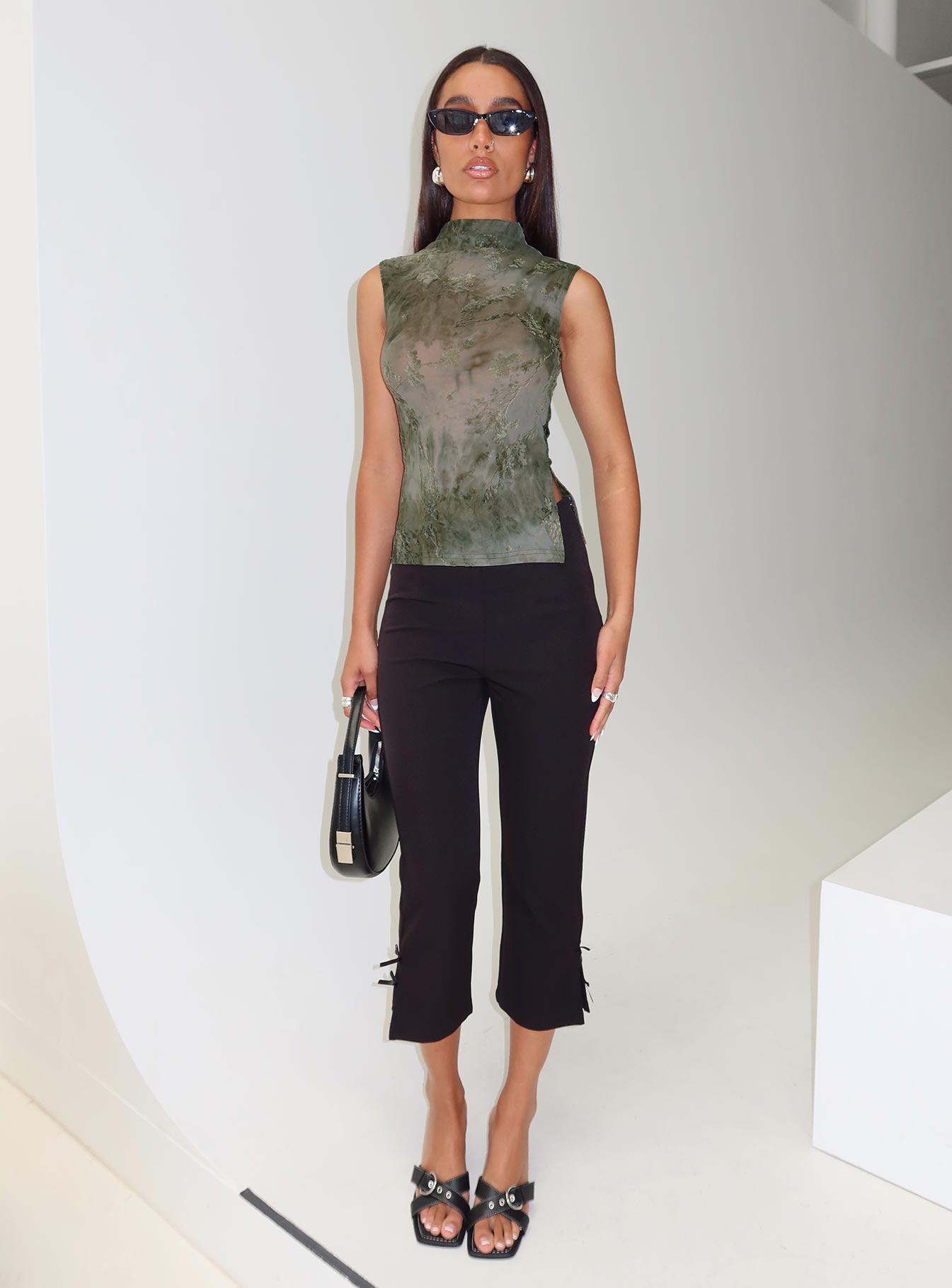 Nights All Alone High Neck Top Multi