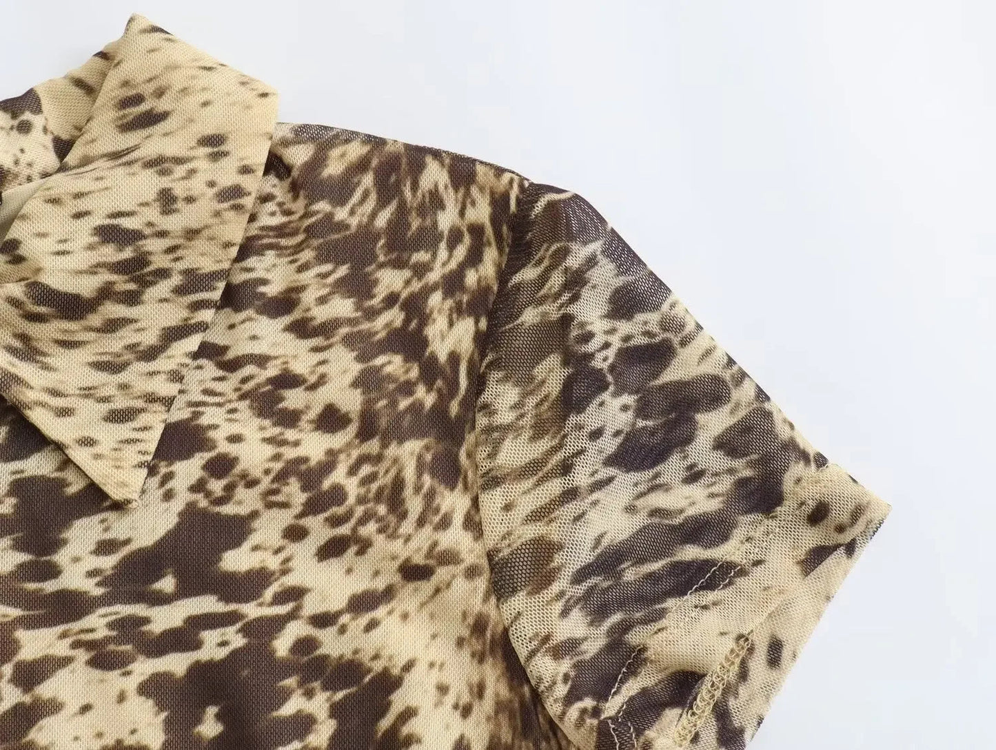 Animal Print Short Sleeves Bodysuit