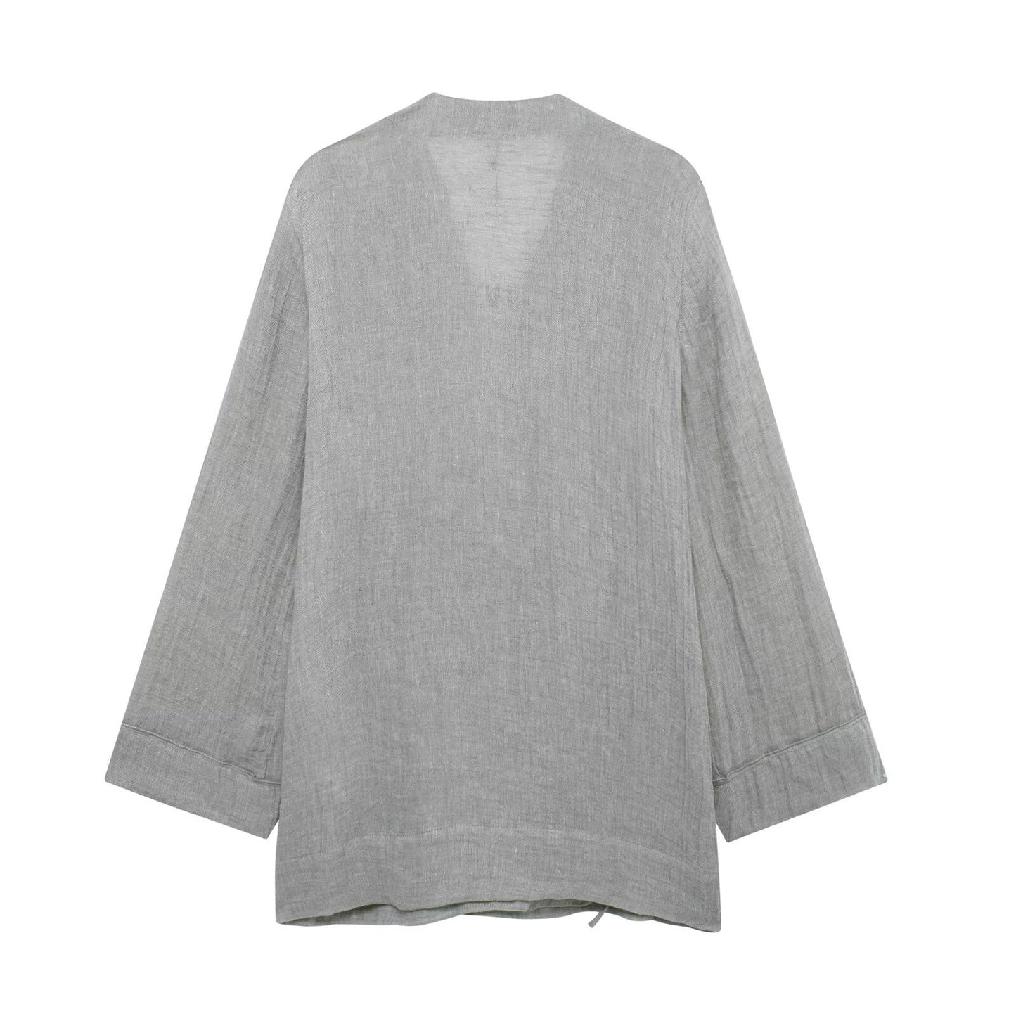Cozy Drawstring Wrap Long Sleeve Top + Pants Set