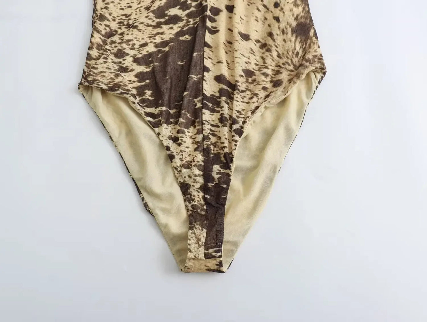 Animal Print Short Sleeves Bodysuit