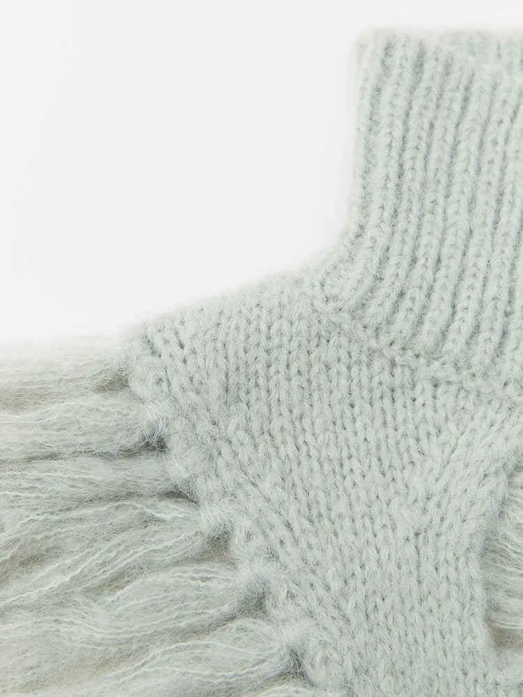 Fringed Knitted Cropped  Bib Top