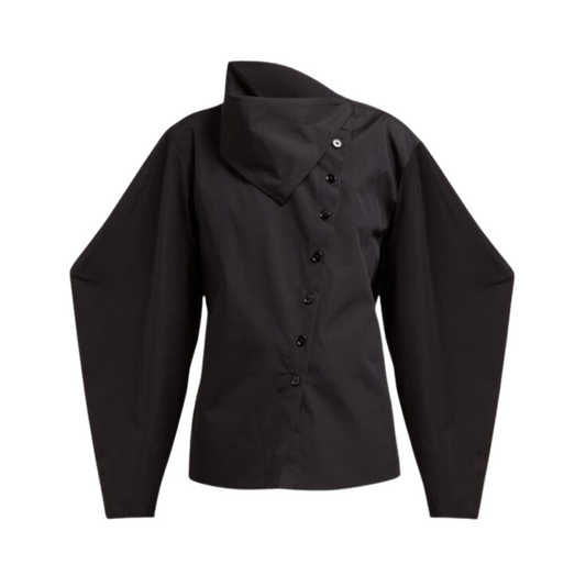 Irregular Collar Cotton Shirt