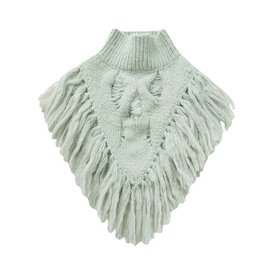 Fringed Knitted Cropped  Bib Top