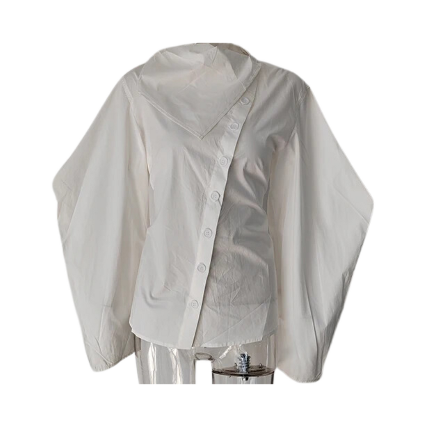 Irregular Collar Cotton Shirt