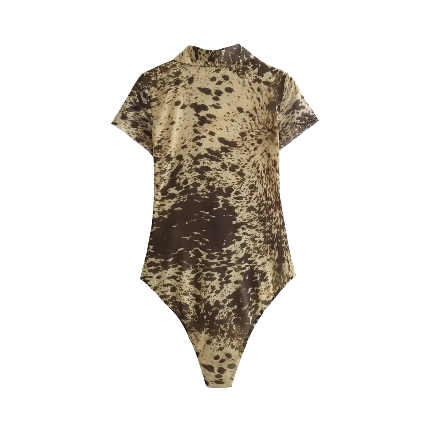 Animal Print Short Sleeves Bodysuit