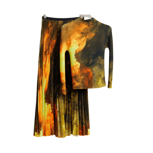 Art Canvas Pleated Set
