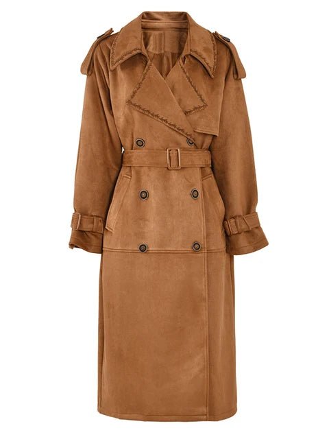 Decorative Lapel Topstitch Loose Coat