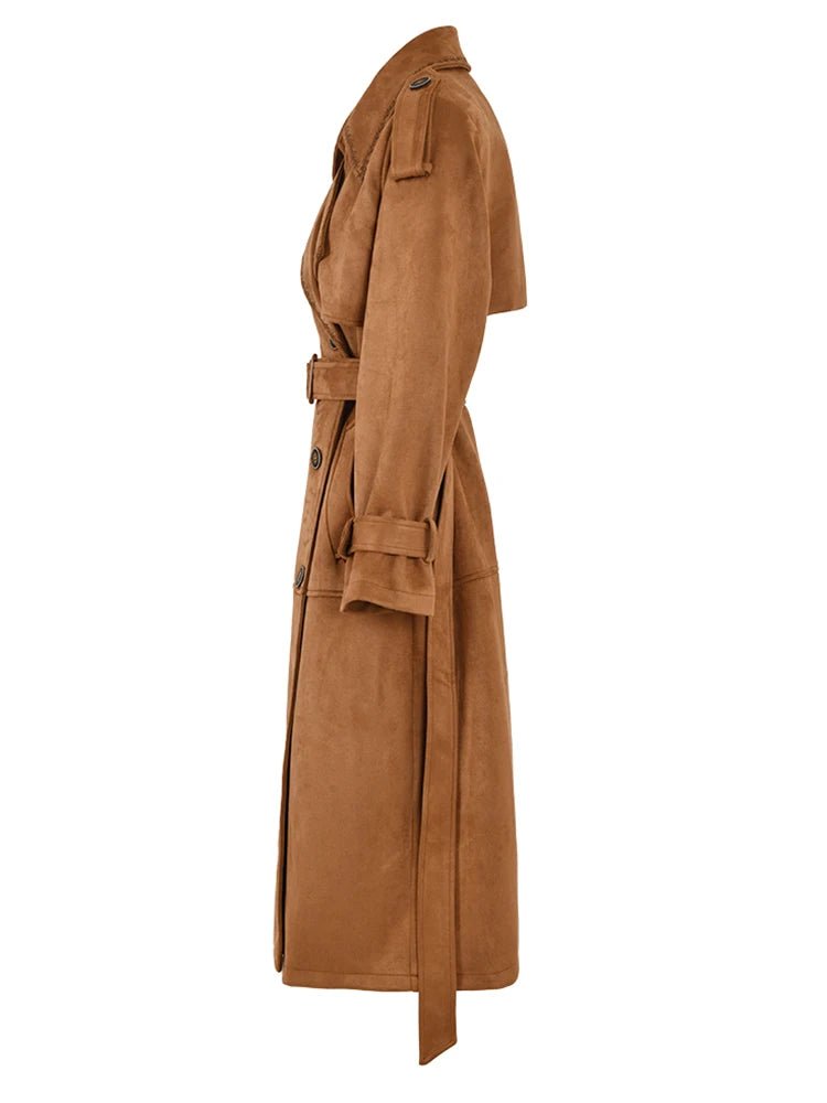 Decorative Lapel Topstitch Loose Coat