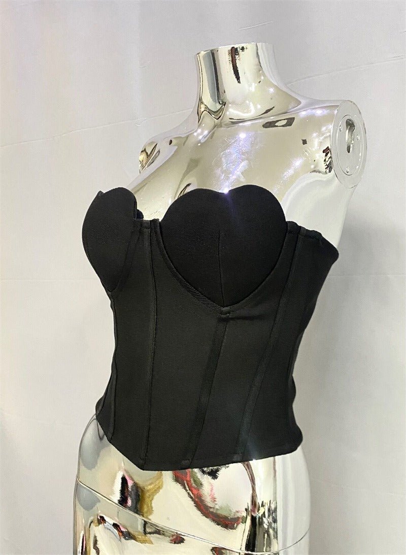 Heart Strapless Crop Corset Top - @styledbyhautexistence