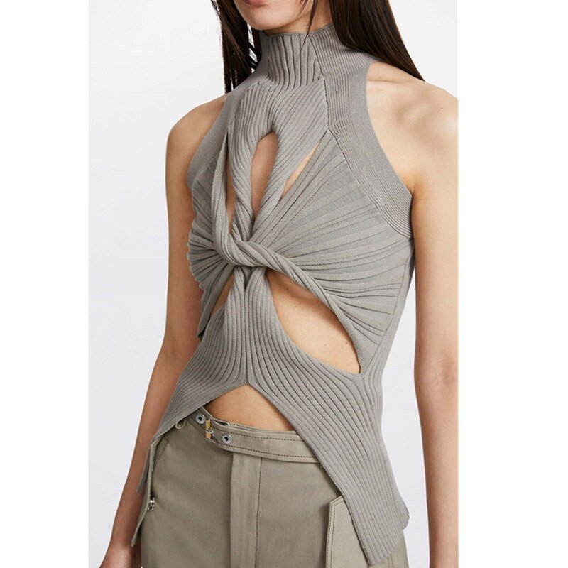 Irregular Knot Knit Top