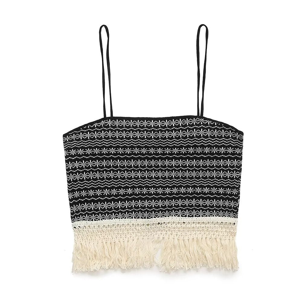 Jacquard Knitted Top and Skirt Set